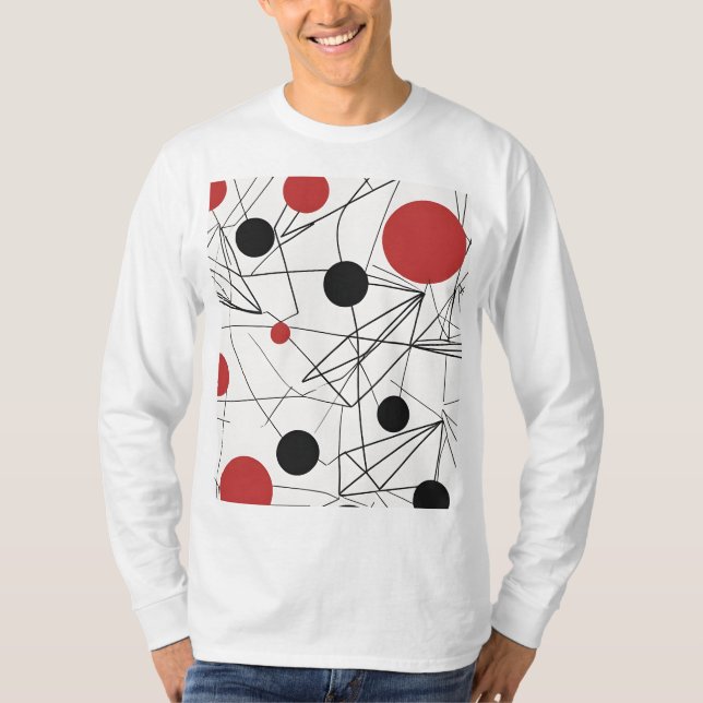 Camiseta Masculina Básica Abstrato 3 Manga Longa T Shirt (Framsida)