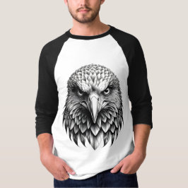 Camiseta Masculina Básica Águia Manga Raglan 34 3D T Shirt