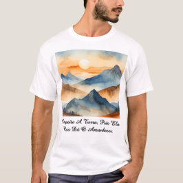 Camiseta Masculina Básica Amanhecer da Terra-1 T Shirt