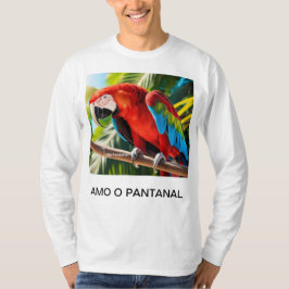 Camiseta Masculina Básica Arara Vermelha T Shirt