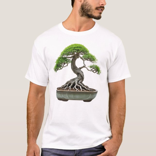 Camiseta Masculina Básica Bonsai-1 T Shirt (Framsida)