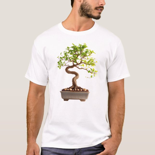 Camiseta Masculina Básica Bonsai-3 T Shirt (Framsida)