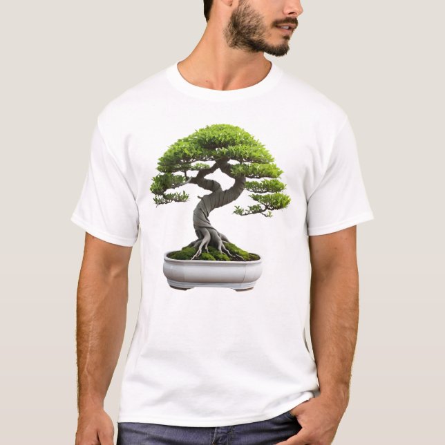 Camiseta Masculina Básica Bonsai-4 T Shirt (Framsida)