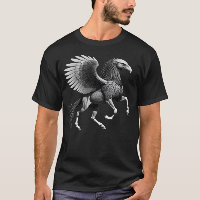 Camiseta Masculina Básica Cavalo Águia-1 T Shirt (Framsida)