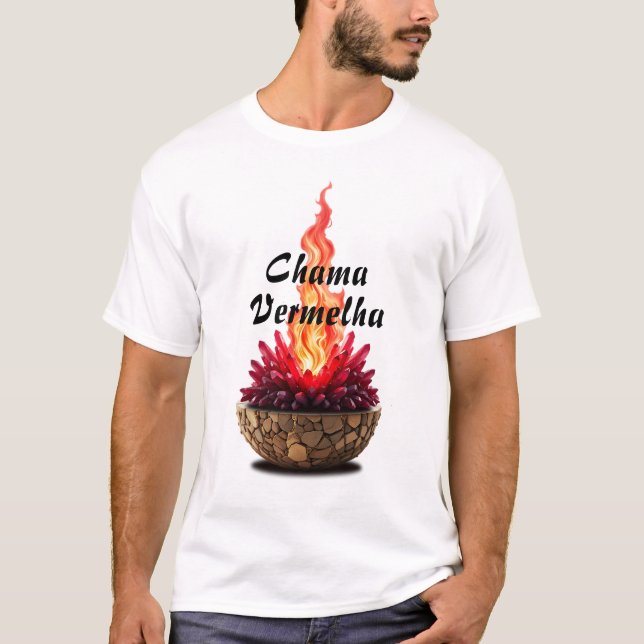Camiseta Masculina Básica Chama Sagrada-6 T Shirt (Framsida)