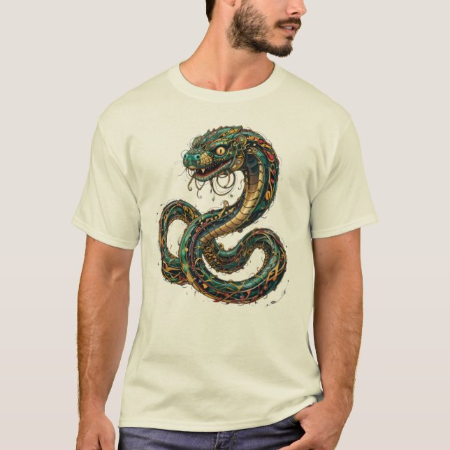 Camiseta Masculina Básica Cobra Tribal T Shirt (Framsida)