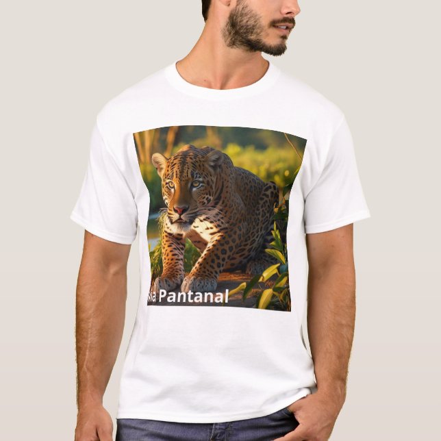 Camiseta Masculina Básica Onça Pintada T Shirt (Framsida)
