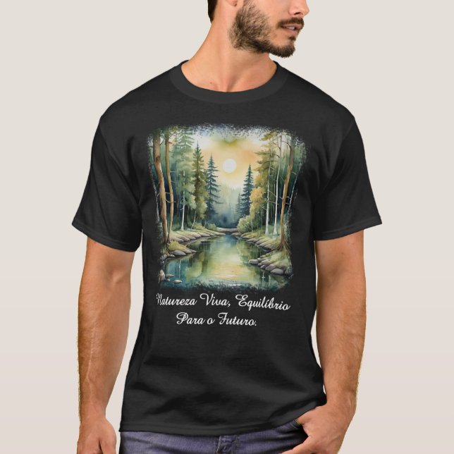 Camiseta Masculina Básica Reflexos da Terra-1 T Shirt (Framsida)
