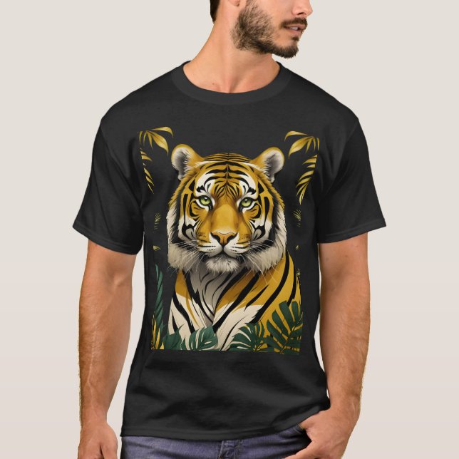 Camiseta Masculina Básica Tigre-1 T Shirt (Framsida)