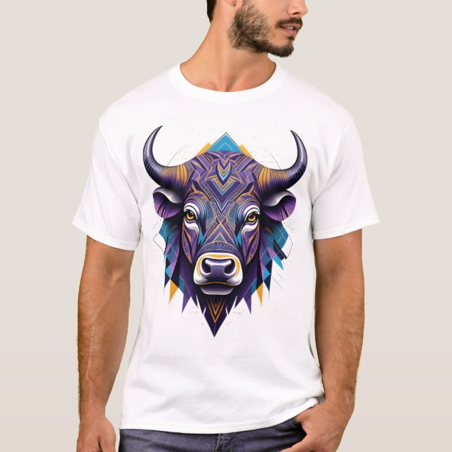 Camiseta Masculina Básica Touro Tribal T Shirt (Framsida)