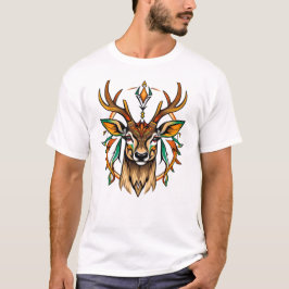Camiseta Masculina Básica Veado Tribal T Shirt