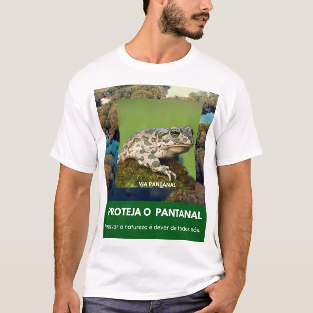 Camiseta Masculina Básica Via Pantanal Sapo T Shirt (Framsida)