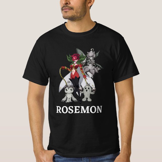 Camiseta Masculina Digimon Tri Rosemon T Shirt (Framsida)