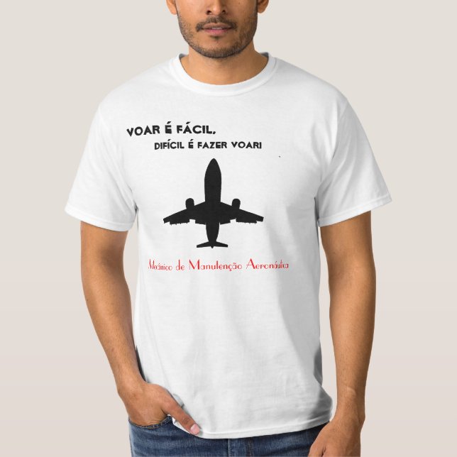 Camiseta Mecânico de Manutenção Avião T Shirt (Framsida)