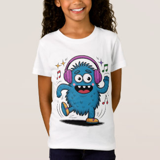 Camiseta Monstruo Bailando Feliz con Auriculares T Shirt