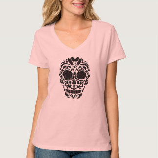 Camiseta mujer Calavera mexicana con rosas T Shirt