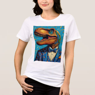 Camiseta mujer. imagen de T-Rex con traje de gala T Shirt