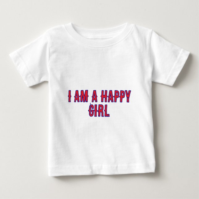 Camiseta Niña Feliz Sonriente Diseño Infantil T Shirt (Framsida)
