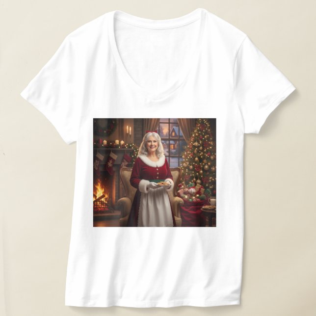 Camiseta o Natal de Mamãe Noel T Shirt (Laydown)