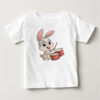 Camiseta para Bebé Conejito Tamborero T Shirt
