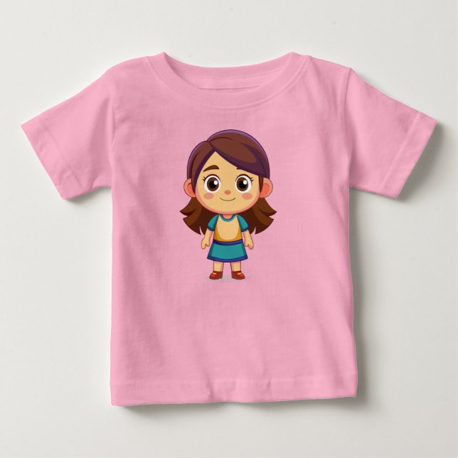 Camiseta para Bebé Muñeca Cómic T Shirt (Framsida)
