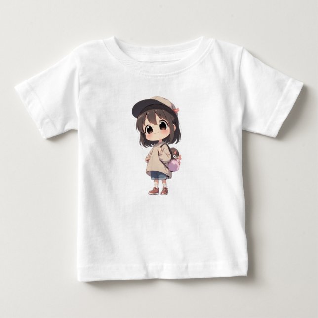 Camiseta para Bebé Niña con Gorra  y Bolso T Shirt (Framsida)