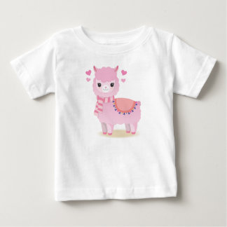 Camiseta para Bebês Lhama Rosa T Shirt