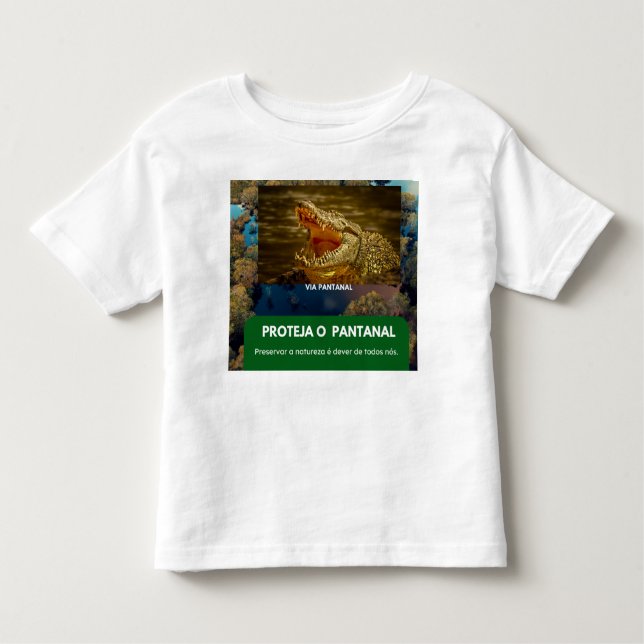 Camiseta para Crianças em Jersey Fina jacaré T Shirt (Framsida)