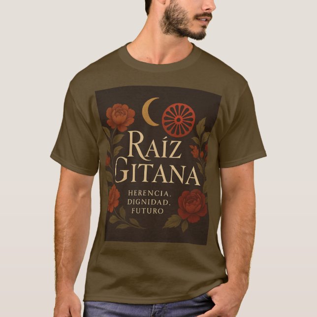 Camiseta para Hombre "Raíz Gitana" T Shirt (Framsida)