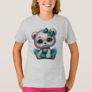 Camiseta para niña con diseño de oso t shirt