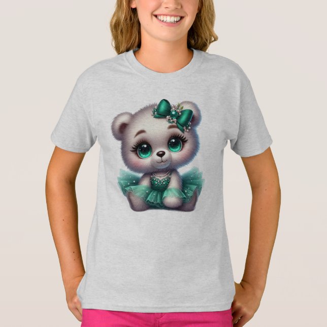 Camiseta para niña con diseño de oso t shirt (Framsida)