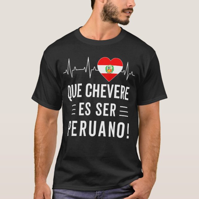 Camiseta Peruana Peruvian Flagga Pride Peru Karta  T Shirt (Framsida)