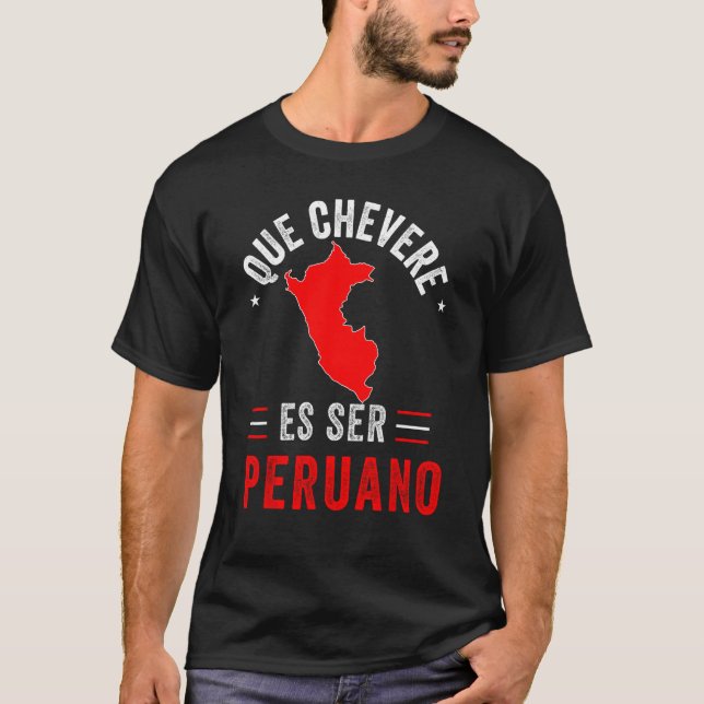 Camiseta Peruana Peruvian Flagga Pride Peru Karta  T Shirt (Framsida)
