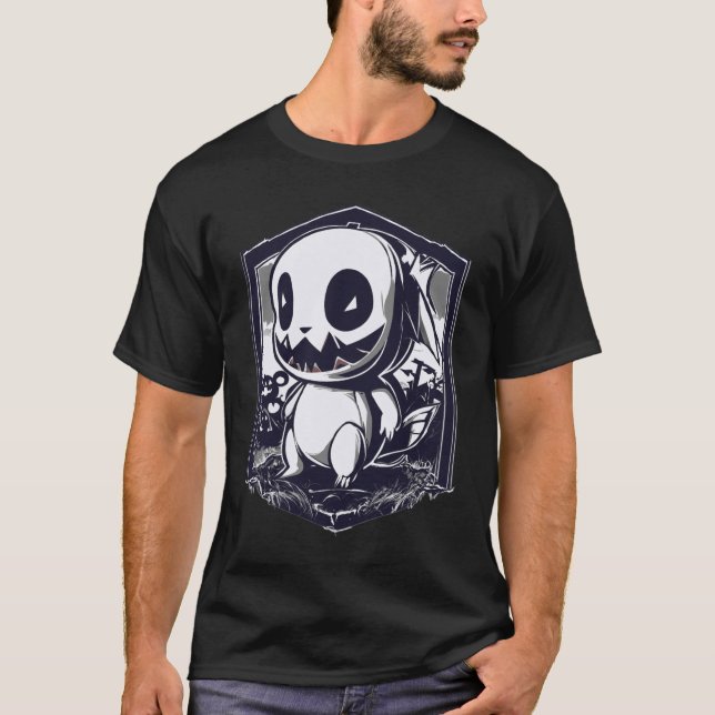Camiseta Pokémon Halloween  Blanco y Negro T Shirt (Framsida)