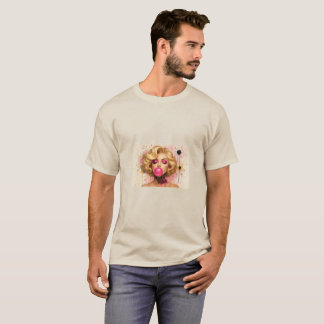 Camiseta Pop Art Glam – Mujer Rubia con Chicle T Shirt
