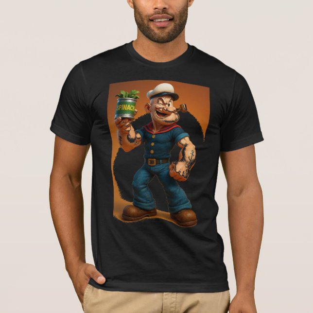 Camiseta Popeye Spinach Mode – Diseño Retro Divert T Shirt (Framsida)