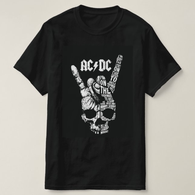 Camiseta preta  AC DC T Shirt (Design framsida)