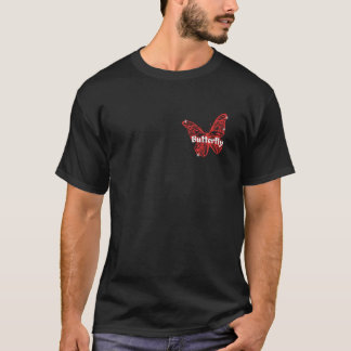 camiseta preta com borboleta vermelha aestetisk t shirt