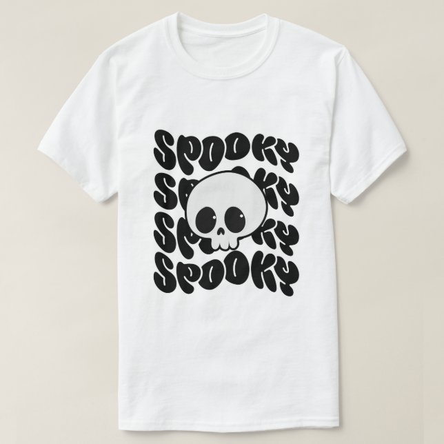 Camiseta Retro Spooky con Calavera Kawaii T Shirt (Design framsida)