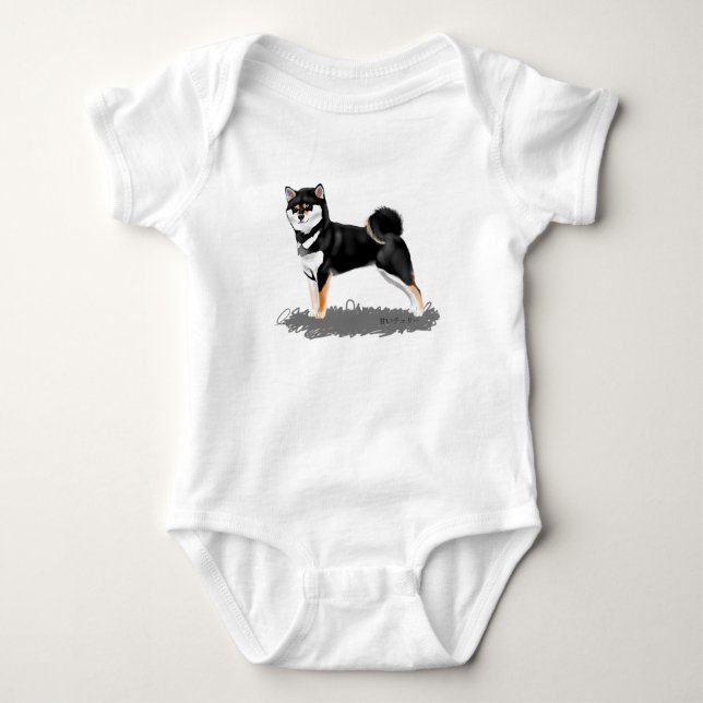 Camiseta shiba inu black&tan tröja (Framsida)