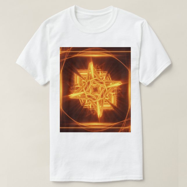 Camiseta símbolo estrela dourada de fogo t shirt (Design framsida)