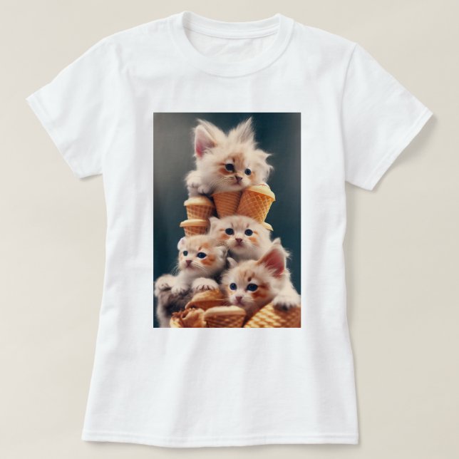 Camiseta sorvete e gatinhos t shirt (Design framsida)