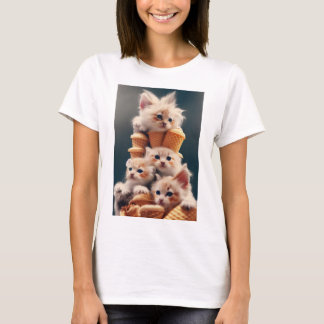 Camiseta sorvete e gatinhos t shirt