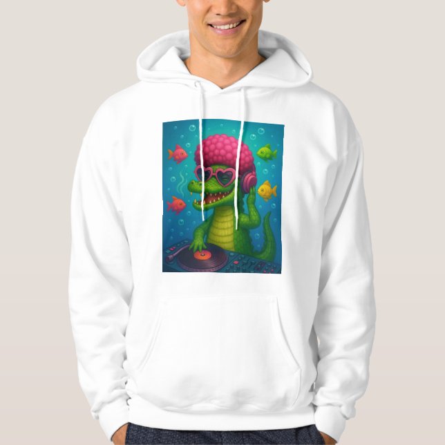 Camiseta sudadera Cocodrilo Cósmico  Hoodie (Framsida)