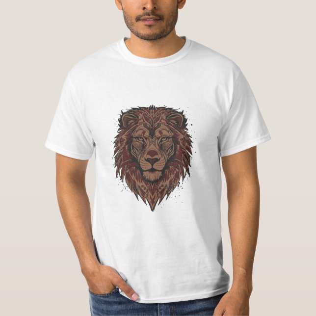 Camiseta Value - Leão Tribal | 100% Algodão T Shirt (Framsida)