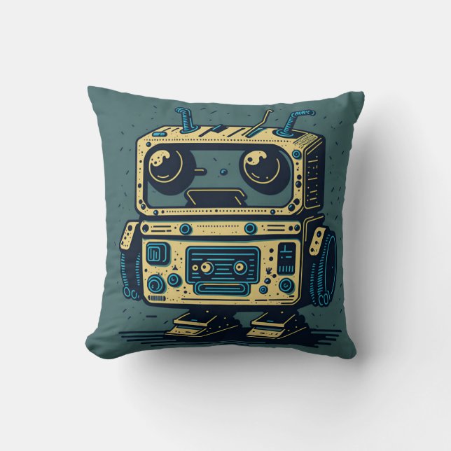 Camiseta vintaje cute robot steampunk friendly IA Kudde (Framsida)