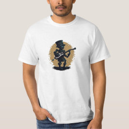 Camiseta vintaje cute robot steampunk guitar t shirt
