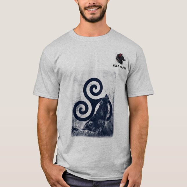Camiseta Wolf Alpha, Cinza Tee (Framsida)