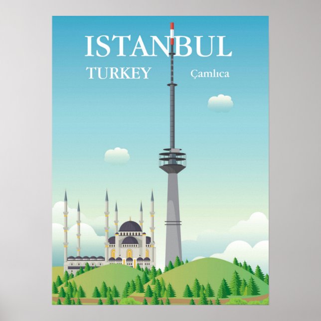Camlica Torn | Istanbul, Turkiet Poster (Framsidan)