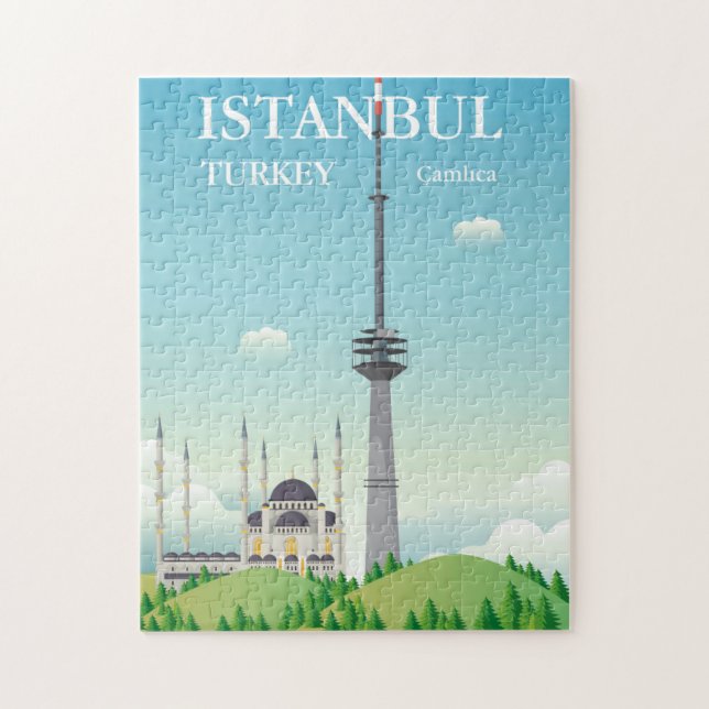 Camlica torn | Istanbul, Turkiet Pussel (Vertikal)